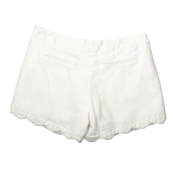 3/$10 Cynthia Rowley Shorts 4 Scalloped Hem Linen-Cotton Lined - Picture 6 of 11